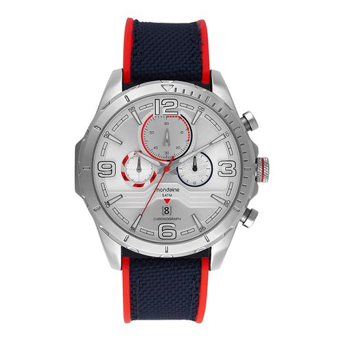 Relógio Masculino Cronógrafo Esportivo Nylon e Silicone Prata
