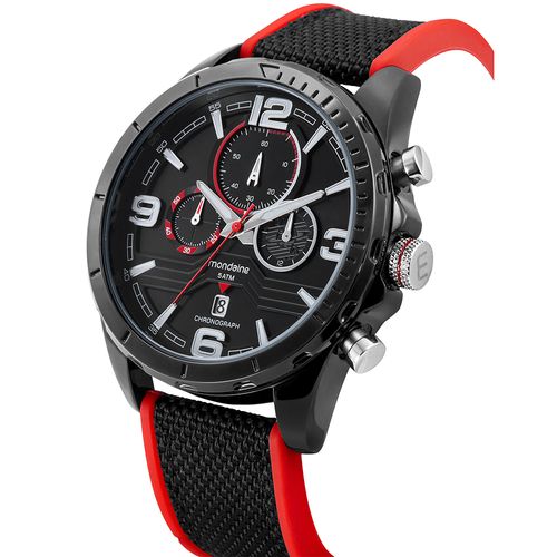 Relógio Masculino Cronógrafo Esportivo Nylon e Silicone Preto