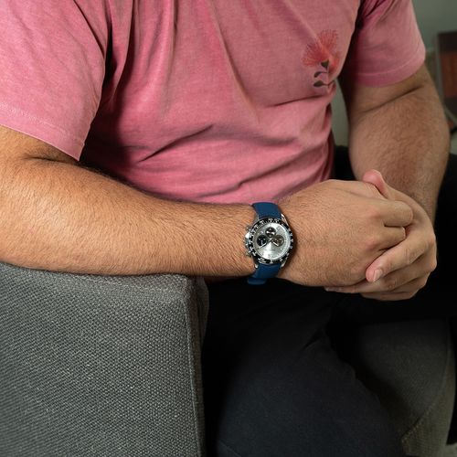 Relógio Masculino Cronógrafo Silicone Bicolor