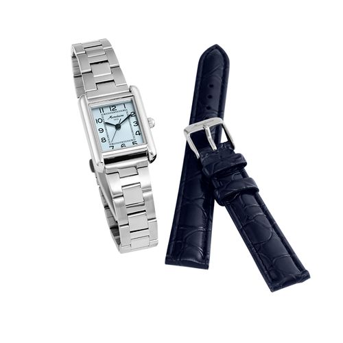 Relógio Feminino Quadrado Vintage Troca Pulseira Prata