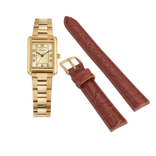 Relógio Feminino Quadrado Vintage Troca Pulseira Dourado