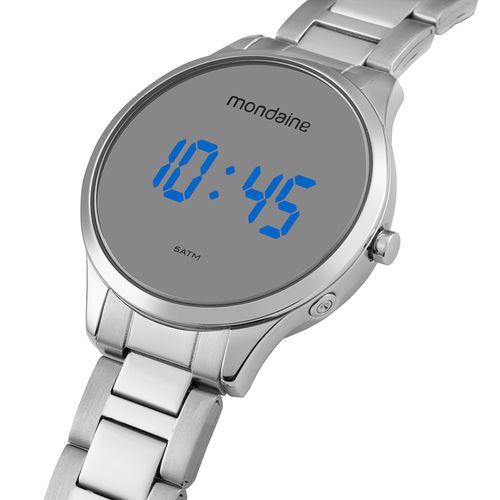 Relógio Masculino Digital Led Espelhado Prata