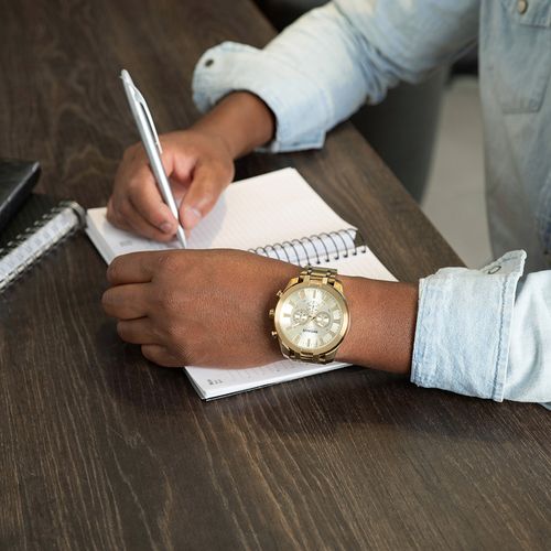 Relógio Masculino Cronógrafo Aço Aro 3D Dourado