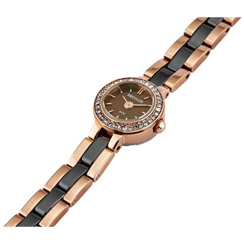 Relógio Feminino Cerâmica Cristais Rosé Gold