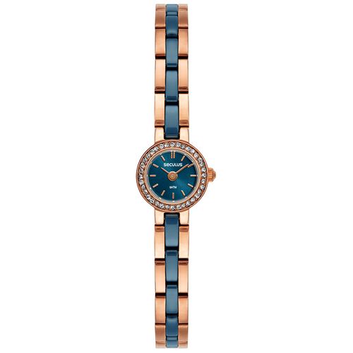 Relógio Feminino Cerâmica Cristais Rosé