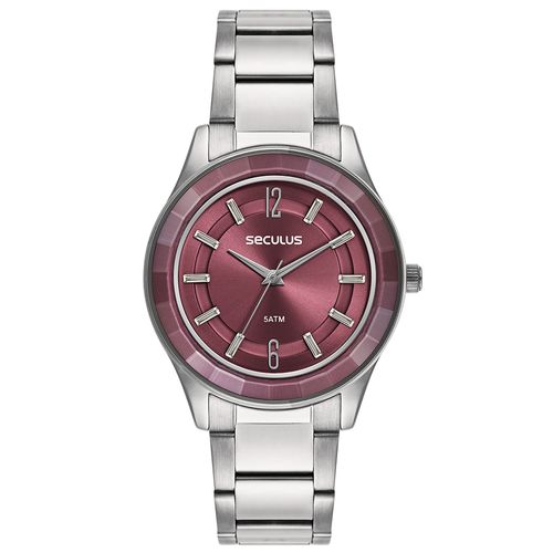Relógio Feminino Vidro Facetado Cristais Prata