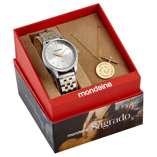 Kit Relógio Feminino Bicolor Salmo 23