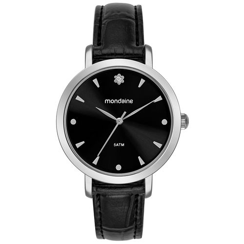Relógio Feminino Cristal Solitário Prata