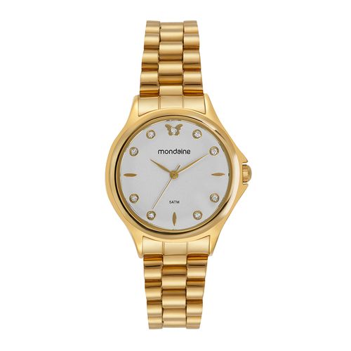 Relógio Feminino Cristais Borboleta Dourado