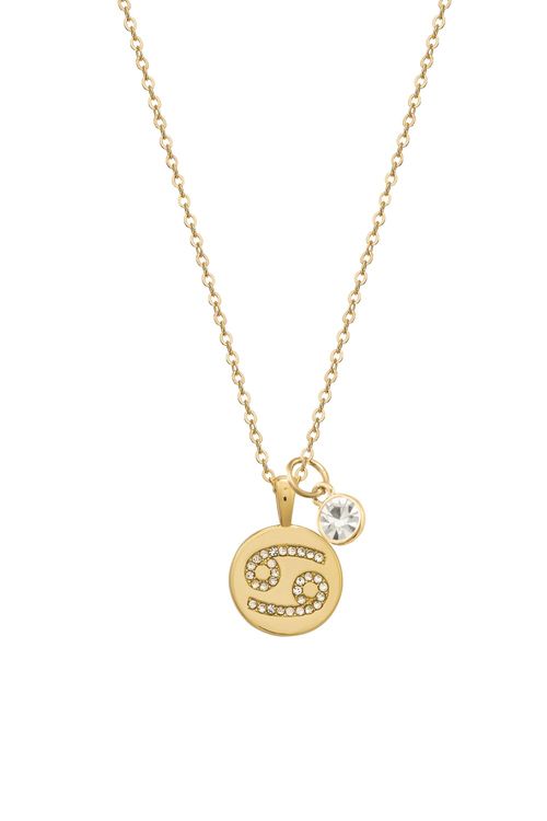 Kit Relógio Dourado Signo Câncer