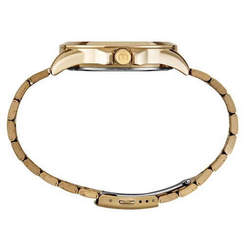 Relógio Masculino Casual Visor Texturizado Dourado