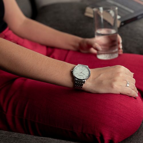 Relógio Feminino Casual Prata