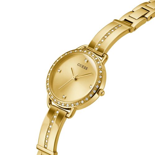Relógio Guess Feminino Cristais Dourado