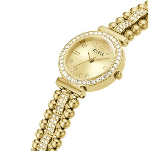 Relógio Guess Feminino Pulseira Bola e Cristais Dourado