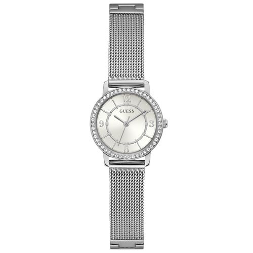 Relógio Guess Feminino Cristais Malha de Aço Prata