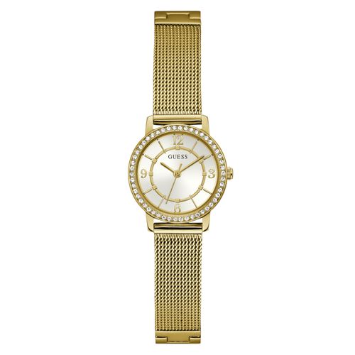 Relógio Guess Feminino Cristais Malha de Aço Dourado