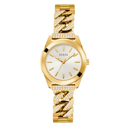 Relógio Guess Feminino Corrente Cristais Dourado