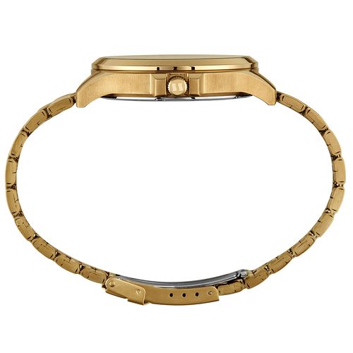 Relógio Masculino Social Visor Texturizado Dourado