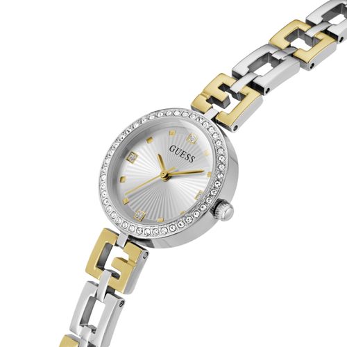 Relógio Guess Feminino Corrente Elo G Prata e Dourado