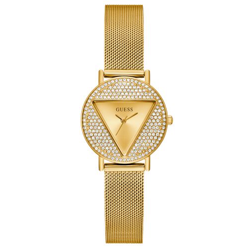 Relógio Guess Feminino Cristais Malha de Aço Dourado