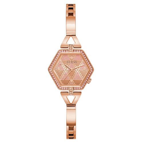 Relógio Guess Feminino Hexagonal Cristais Rosé