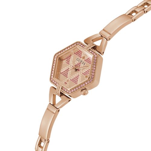 Relógio Guess Feminino Hexagonal Cristais Rosé