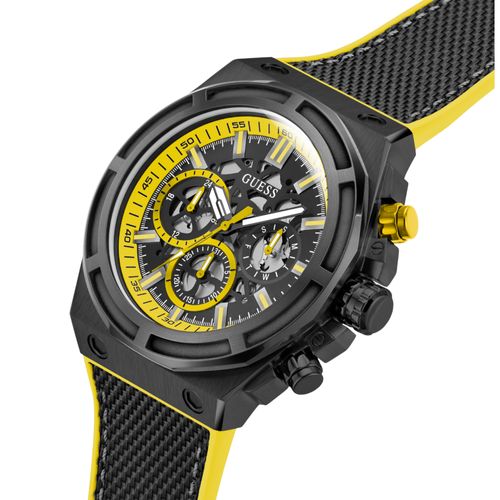 Relógio Guess Masculino Multifunção Silicone e Nylon Preto
