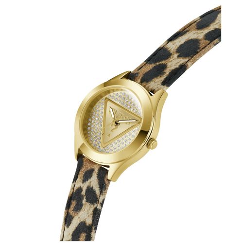 Relógio Guess Feminino Dourado Estampa Animal Print