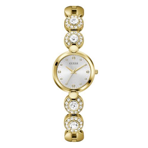 Relógio Guess Feminino Elos Cristais Dourado