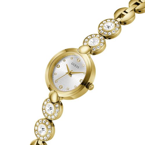 Relógio Guess Feminino Elos Cristais Dourado