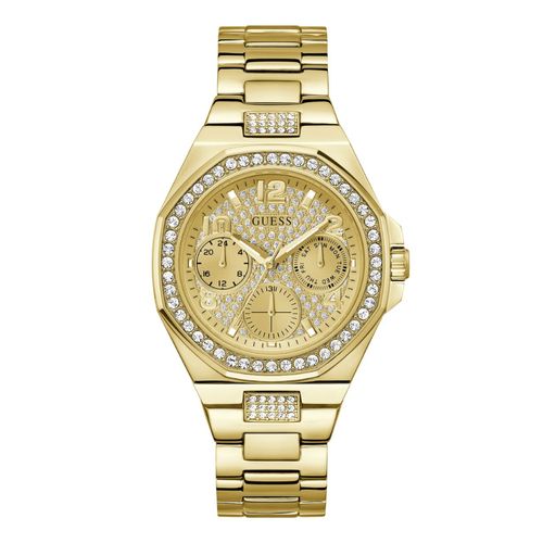 Relógio Guess Feminino Multifunção Cristais Dourado
