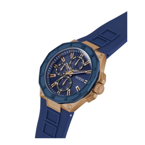 Relógio Guess Masculino Multifunção Silicone Azul e Rosé