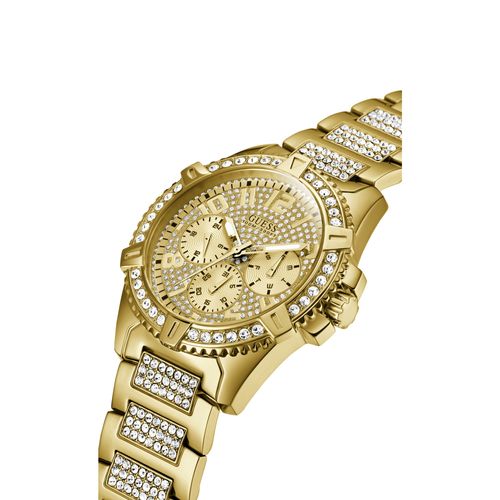 Relógio Guess Masculino Multifunção Cristais Dourado