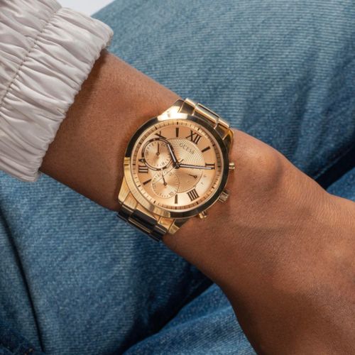 Relógio Guess Feminino Multifunção Catraca Serrilhada Rosé
