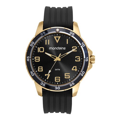 Relógio Masculino Esportivo Silicone Dourado