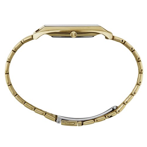 Relógio Masculino Quadrado Aço Dourado