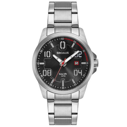 Kit Relógio Masculino Casual Prata com Pulseira