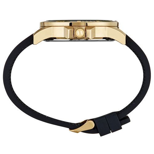 Relógio Masculino Calendário Pulseira Silicone Dourado