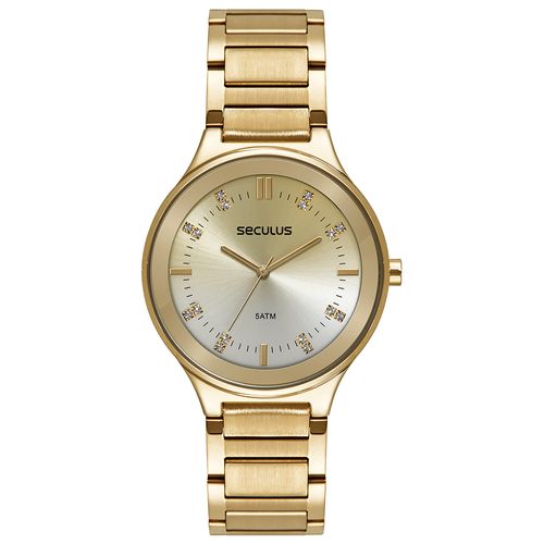 Relógio Feminino Visor Degradê Dourado