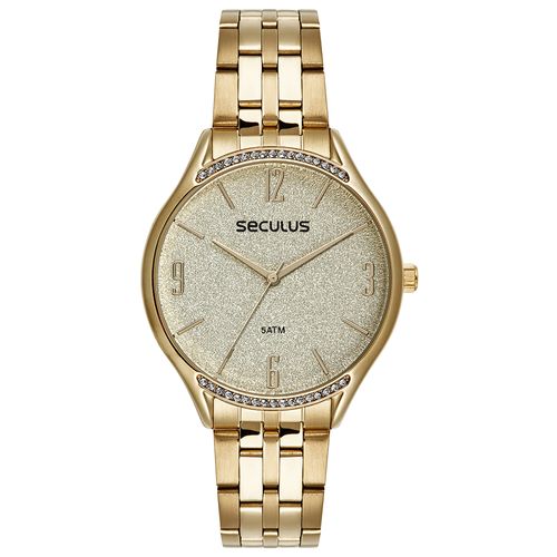 Relógio Feminino Glitter Dourado