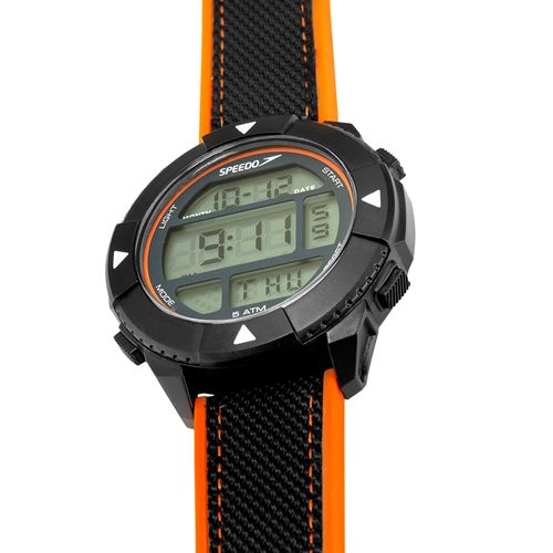 Relógio Speedo Anadigi Silicone Laranja e Preto