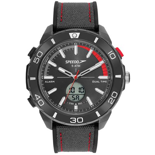 Relógio Speedo Anadigi Nylon e Silicone Preto