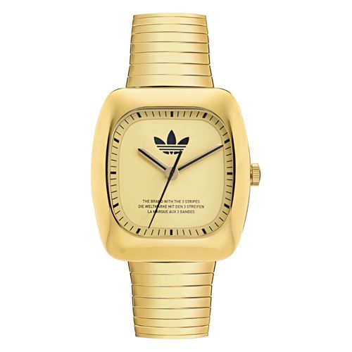 Relógio Adidas Quadrado Retrô Dourado