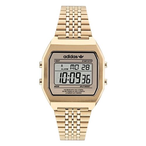 Relógio Adidas Digital Quadrado Vintage Dourado
