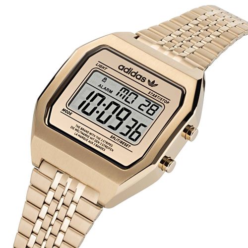 Relógio Adidas Digital Quadrado Vintage Dourado