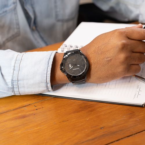Relógio Masculino Casual Calendário Preto