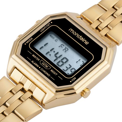 Relógio Unissex Digital Vintage Dourado