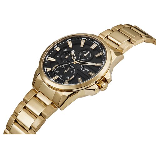 Relógio Masculino Multifunção Dourado