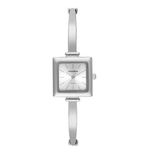 Relógio Feminino Quadrado Bracelete Prata