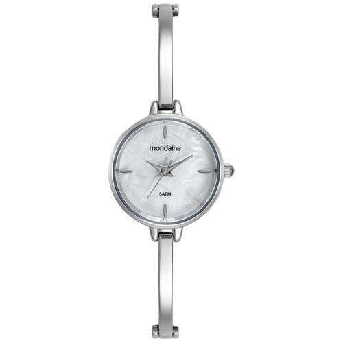 Relógio Feminino Bracelete Madrepérola Prata